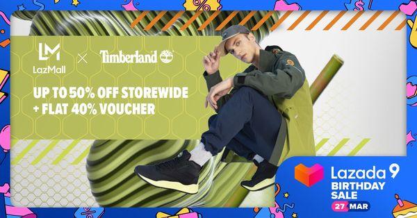 Timberland Sale Up To 50% OFF & FREE Vouchers on Lazada Birthday Sale (27 Mar 2021)