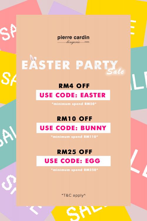 Pierre Cardin Lingerie Easter Party Sale FREE Vouchers Up To RM25 OFF