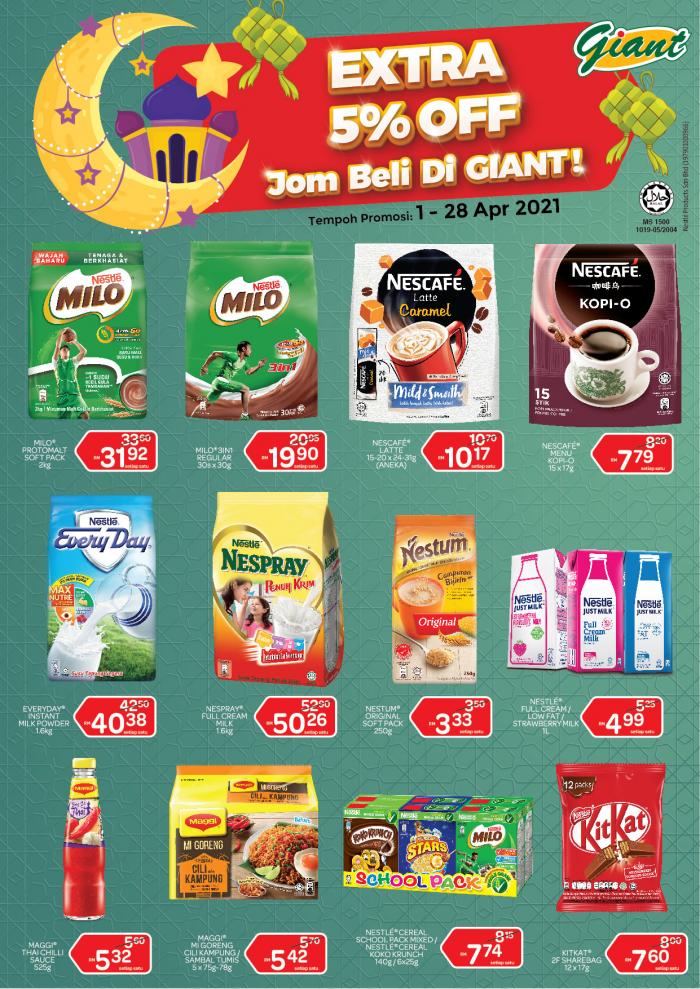 Giant Nestle Promotion Extra 5% OFF (1 Apr 2021 - 28 Apr 2021)