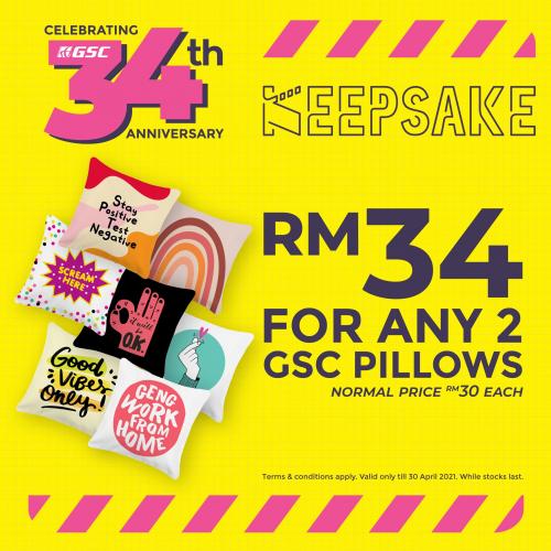 GSC Online GSC Pillows 2 @ RM34 Promotion (valid until 30 Apr 2021)