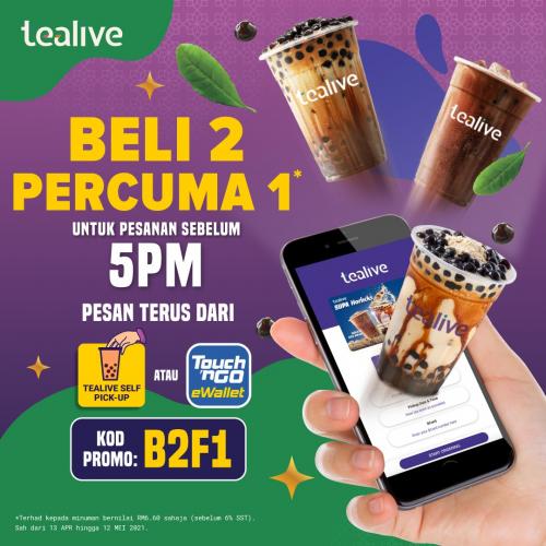 Tealive Ramadan Promotion Buy 2 FREE 1 Promo Code (13 Apr 2021 - 12 May 2021)