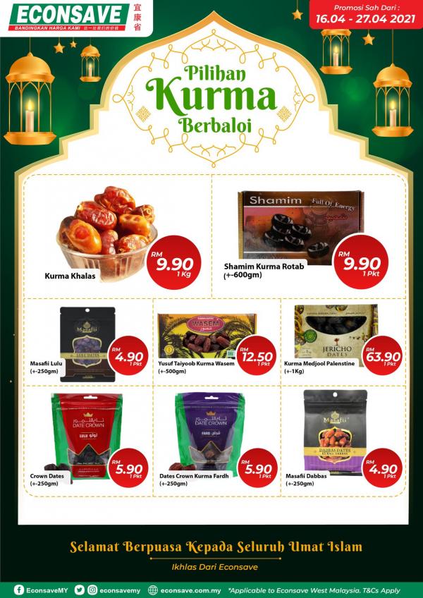 Econsave Kurma Promotion (16 Apr 2021 - 27 Apr 2021)