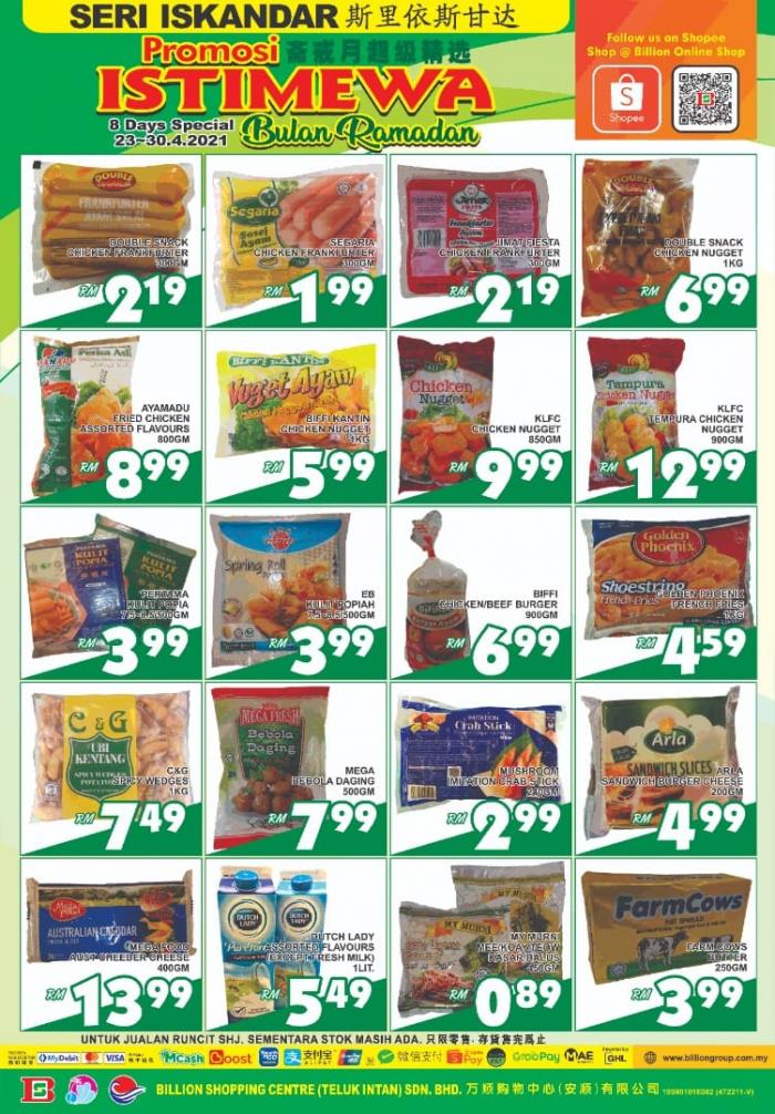 BILLION Seri Iskandar Ramadan Promotion (23 Apr 2021 - 30 Apr 2021)