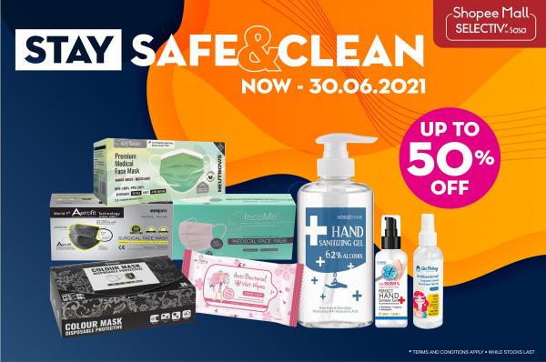 SaSa Shopee Stay Safe & Clean Promotion Up To 50% OFF (valid until 30 Jun 2021)