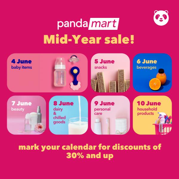 FoodPanda PandaMart Mid-Year Sale (4 Jun 2021 - 10 Jun 2021) FoodPanda PandaMart Mid-Year Sale (4 Jun 2021 - 10 Jun 2021)