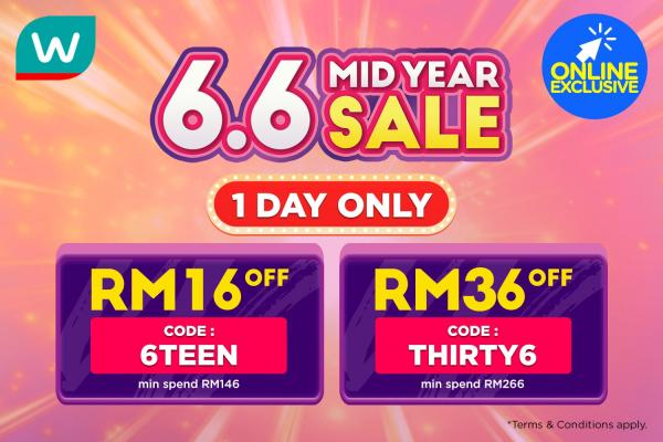 Watsons Online 6.6 Mid Year Sale (6 Jun 2021)