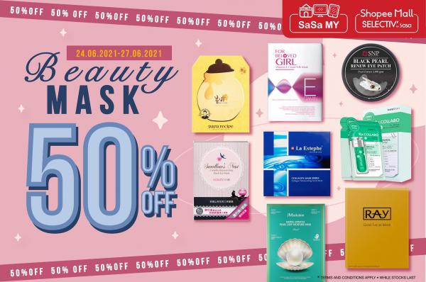 Sasa Online Beauty Mask Promotion Up To 50% OFF (24 Jun 2021 - 27 Jun 2021)