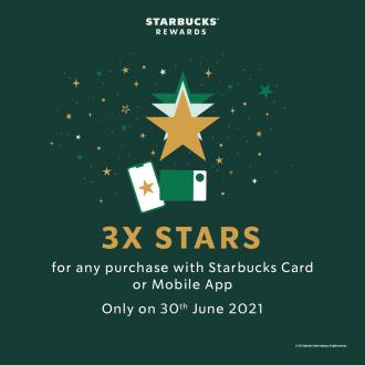 Starbucks Rewards Launch Day 3X Stars Promotion (30 June 2021)
