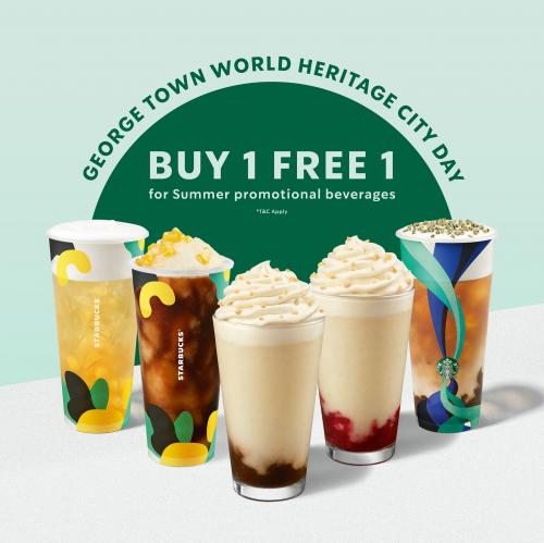 Starbucks George Town World Heritage City Day Buy 1 FREE 1 Promotion (7 Jul 2021 - 9 Jul 2021)