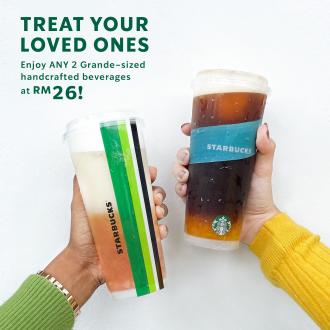 Starbucks 2 Grande-sized Beverages @ RM26 Promotion (22 July 2021)