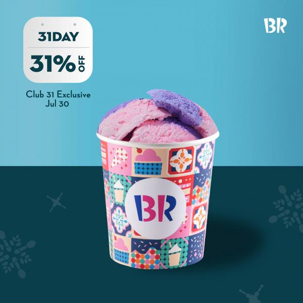 Baskin Robbins Club 31 Member 31 OFF Promotion (30 Jul 2021)