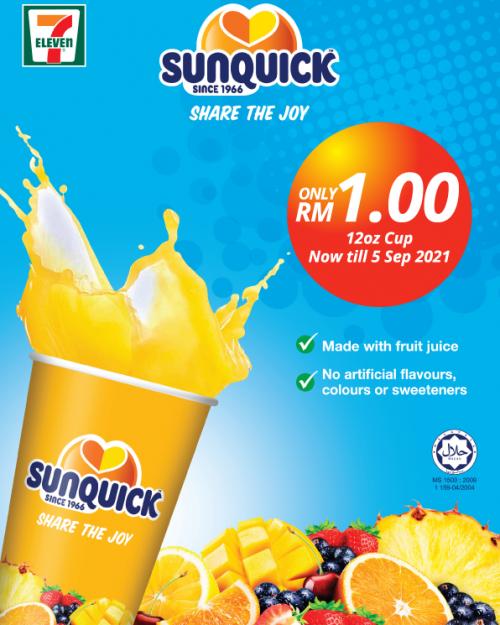 7 Eleven Sunquick Promotion (valid until 5 Sep 2021) 7 Eleven Sunquick Promotion (valid until 5 Sep 2021)