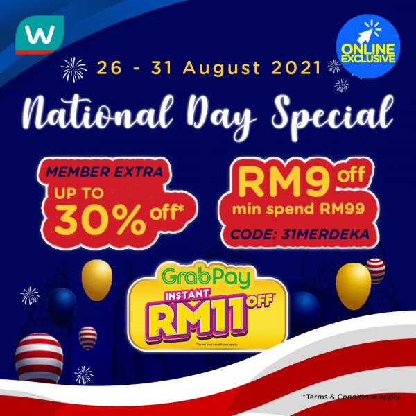 Watsons Online National Day Special Promotion (26 Aug 2021 - 31 Aug 2021)