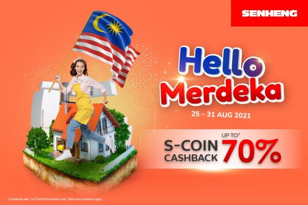 Senheng Hello Merdeka Promotion S-Coin Cashback Up To 70% (25 Aug 2021 - 31 Aug 2021)
