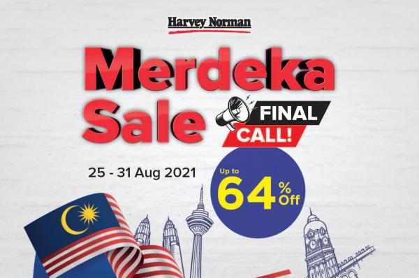 Harvey Norman Merdeka Sale Up To 64% OFF (25 Aug 2021 - 31 Aug 2021)