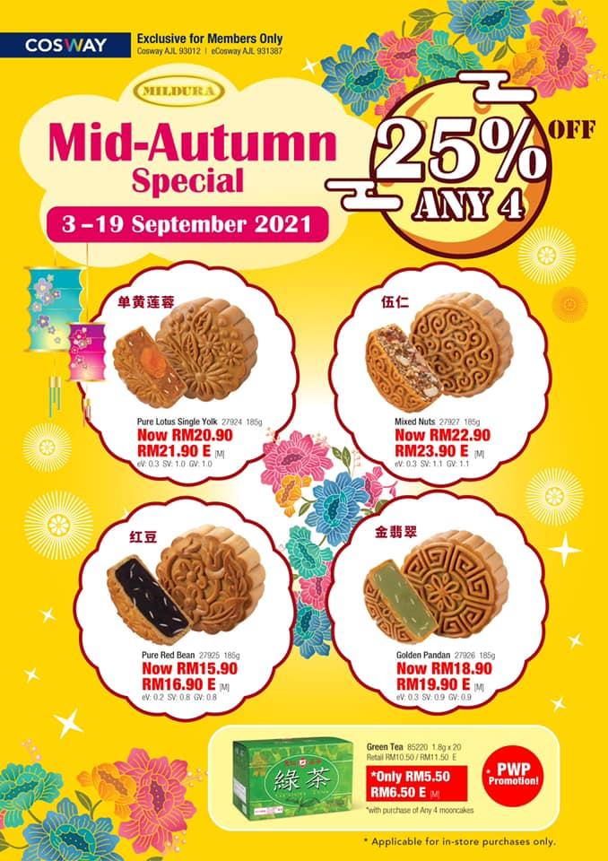 Cosway Mid-Autumn Mooncake 25% OFF Promotion (3 Sep 2021 - 19 Sep 2021) Cosway Mid-Autumn Mooncake 25% OFF Promotion (3 Sep 2021 - 19 Sep 2021)