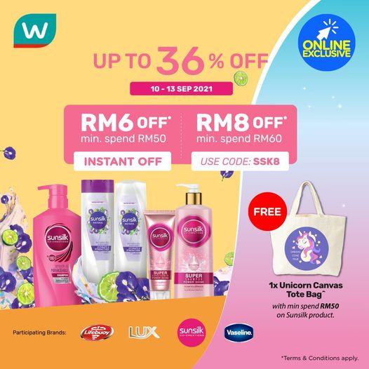 Watsons Online Sunsilk Promotion Up To 36% OFF (10 Sep 2021 - 13 Sep 2021) Watsons Online Sunsilk Promotion Up To 36% OFF (10 Sep 2021 - 13 Sep 2021)