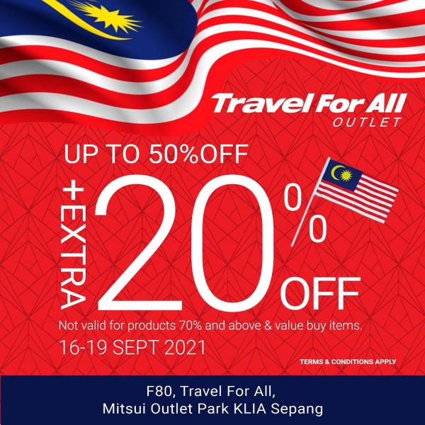Travel For All Malaysia Day Sale at Mitsui Outlet Park (16 Sep 2021 - 19 Sep 2021)