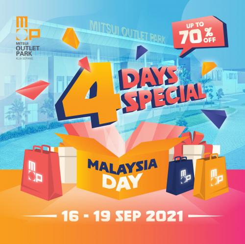 Mitsui Outlet Park Malaysia Day Sale Up To 70% OFF (16 Sep 2021 - 19 Sep 2021)