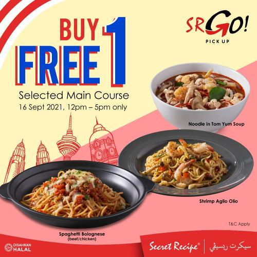 Secret Recipe SR Go Malaysia Day Buy 1 FREE 1 Main Course Promotion (16 Sep 2021)