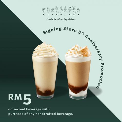 Starbucks Signing Store Anniversary Promotion 2nd Beverage @ RM5 (20 Sep 2021)