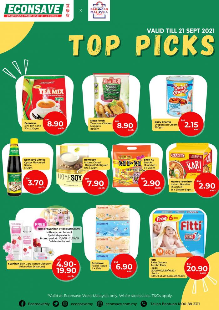 Econsave Malaysia Products Top Picks Promotion (1 Jan 0001 - 21 Sep 2021)