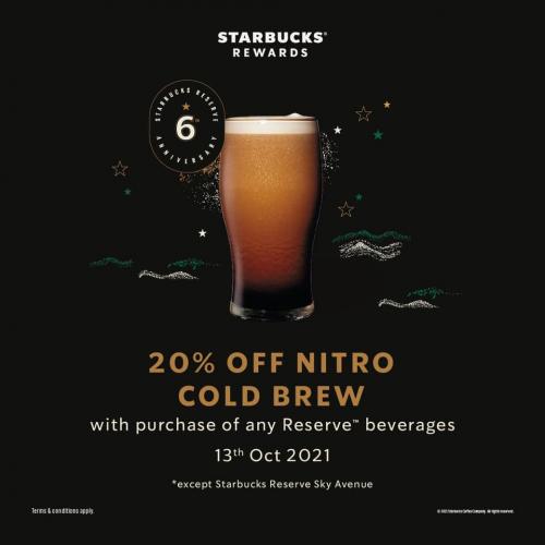 Starbucks Reserve 20% OFF Nitro Cold Brew Promotion (13 Oct 2021)