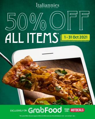 Italiannies GrabFood 50% OFF Promotion (1 October 2021 - 31 October 2021)