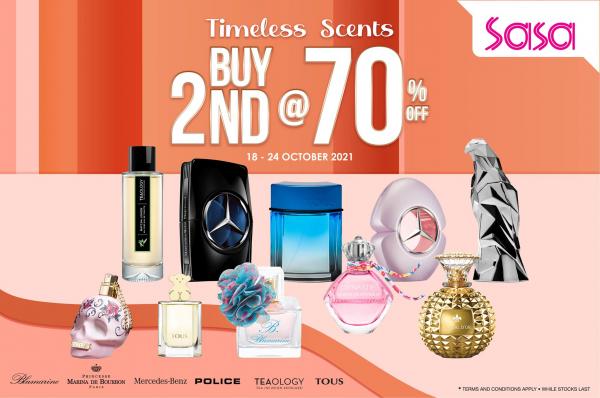 Sasa Timeless Scents Promotion 2nd @ 70% OFF (18 Oct 2021 - 24 Oct 2021)