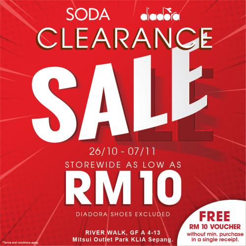 Soda & Diadora Clearance Sale at Mitsui Outlet Park (26 Oct 2021 - 7 Nov 2021)