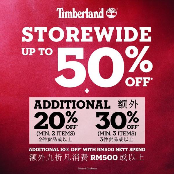 Timberland Special Sale Up To 50% OFF at Johor Premium Outlets (1 Nov 2021 - 28 Nov 2021)