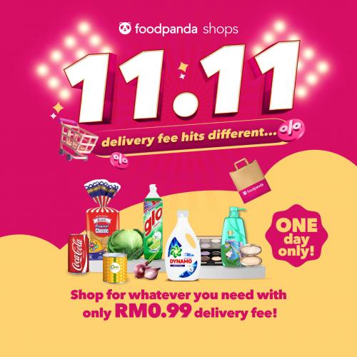 FoodPanda Shops 11.11 Sale RM0.99 Delivery Fee (11 Nov 2021)