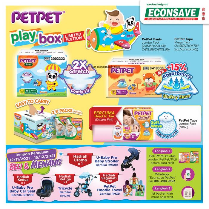 Econsave PetPet Buy & Win Promotion (12 Nov 2021 - 15 Dec 2021)