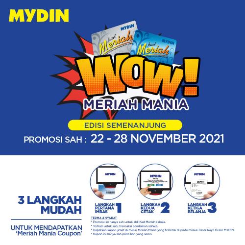 MYDIN Meriah Mania Coupons Promotion (22 Nov 2021 - 28 Nov 2021)