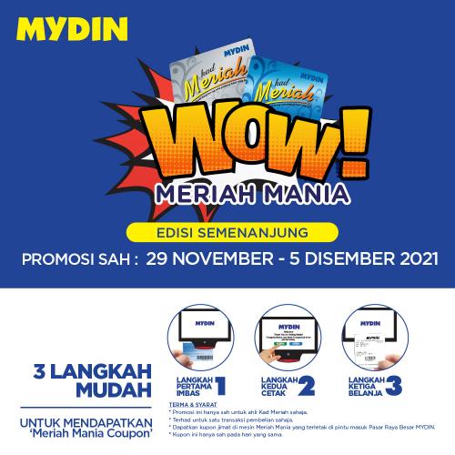 MYDIN Meriah Mania Coupons Promotion (29 Nov 2021 - 5 Dec 2021)