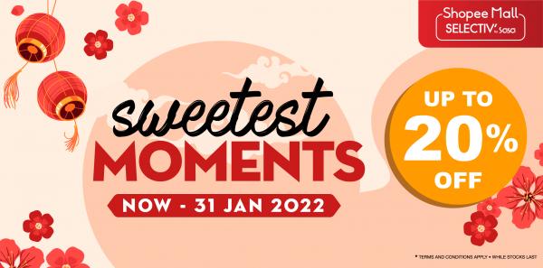 SaSa Shopee Sweet Treat Promotion Up To 20% OFF (valid until 31 Jan 2022)