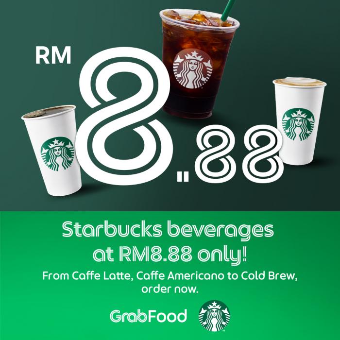 Starbucks GrabFood RM8.88 Promotion (17 Jan 2022 - 15 Feb 2022)