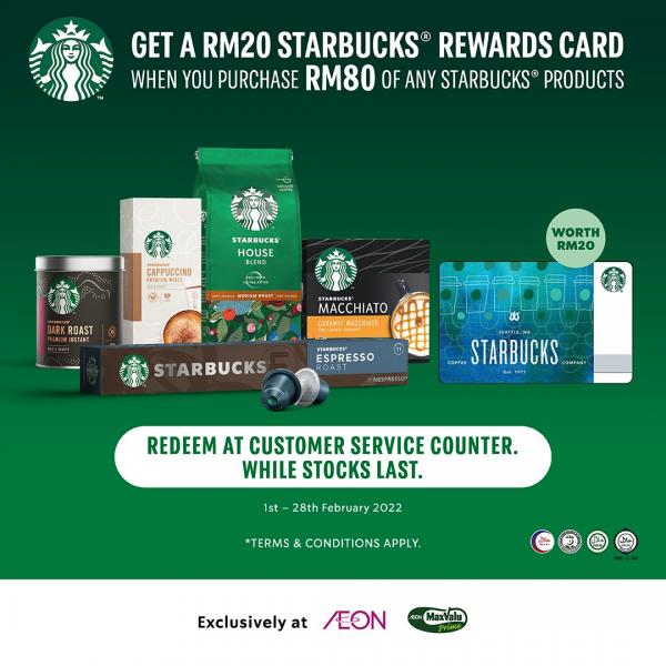 AEON FREE Starbucks Rewards Card Promotion (valid until 28 Feb 2022)