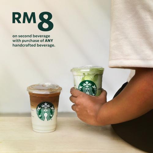 Starbucks February Weekend Promotion 2nd Beverage @ RM8 (5 Feb 2022 - 27 Feb 2022)