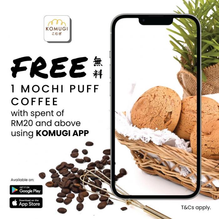 Komugi FREE Mochi Puff Coffee Using App Promotion