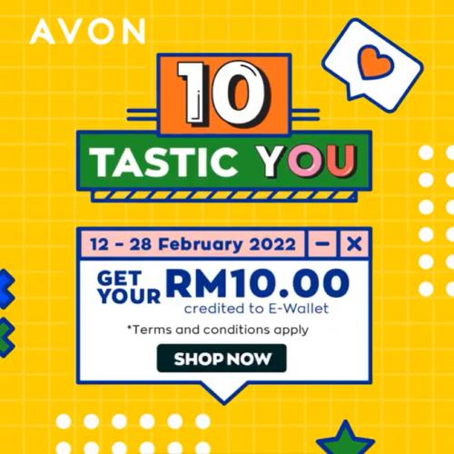 Avon Online 10 Tastic You Promotion Get E-Wallet Credit (12 Feb 2022 - 28 Feb 2022) Avon Online 10 Tastic You Promotion Get E-Wallet Credit (12 Feb 2022 - 28 Feb 2022)