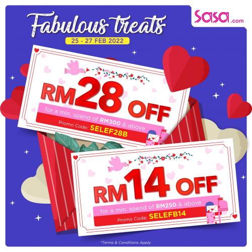 SaSa Online FREE Discount Voucher Promotion (25 Feb 2022 - 27 Feb 2022)