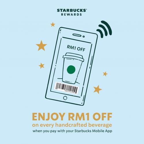 Starbucks Mobile App RM1 OFF Promotion (1 Mar 2022 - 30 Jun 2022)