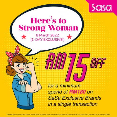 Sasa International Women's Day RM15 OFF Promotion (8 Mar 2022)