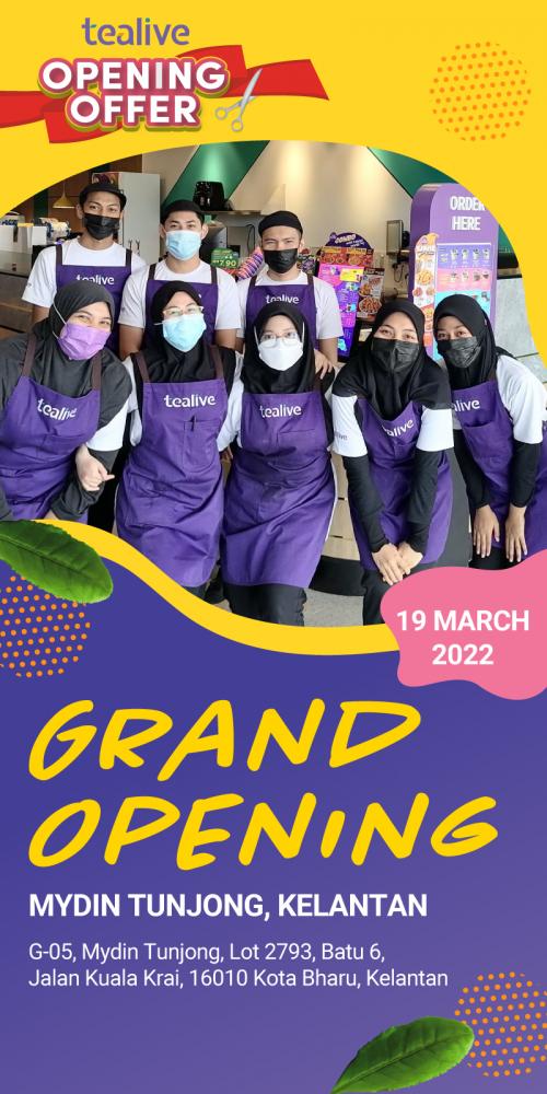 Tealive Mydin Tunjong Opening Promotion (19 Mar 2022 - 26 Mar 2022)