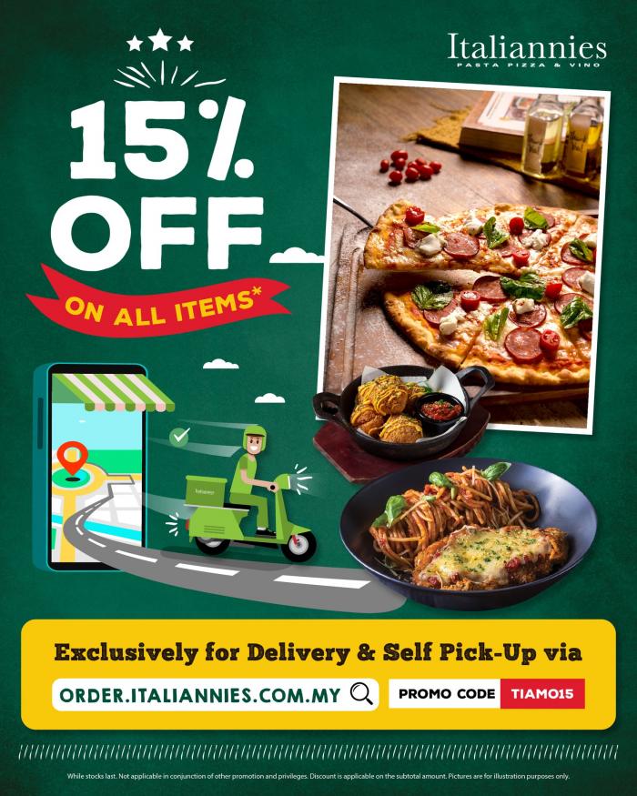 Italiannies Online Order 15% OFF Promotion Italiannies Online Order 15% OFF Promotion