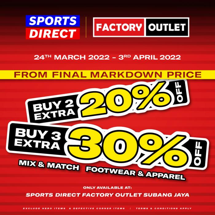 Sports Direct Factory Outlet Clearance Sale (24 Mar 2022 - 3 Apr 2022)