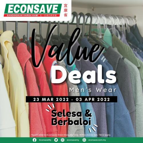 Econsave Men's Wear Value Deals Promotion (23 Mar 2022 - 3 Apr 2022)