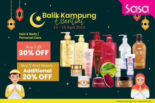 SaSa Raya Balik Kampung Essential Promotion (15 Apr 2022 - 19 Apr 2022)