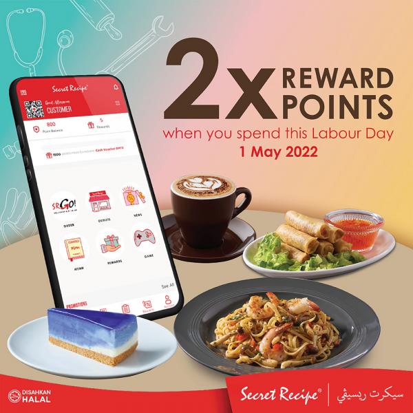 Secret Recipe Labour Day 2X Reward Points Promotion (1 May 2022)